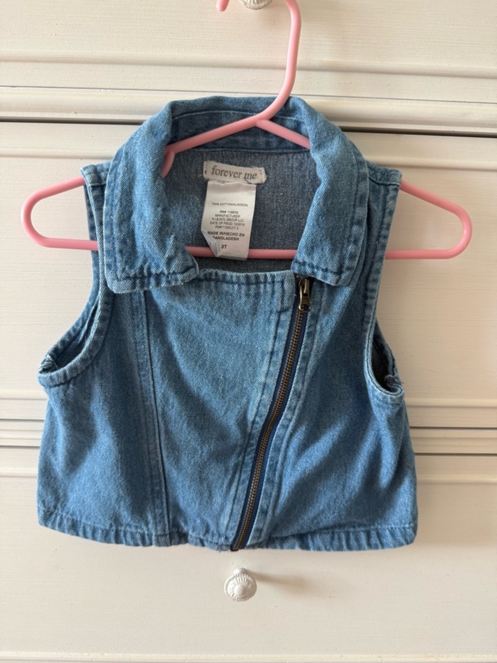 Forever Me Girls' Light Blue Denim Vest Jacket